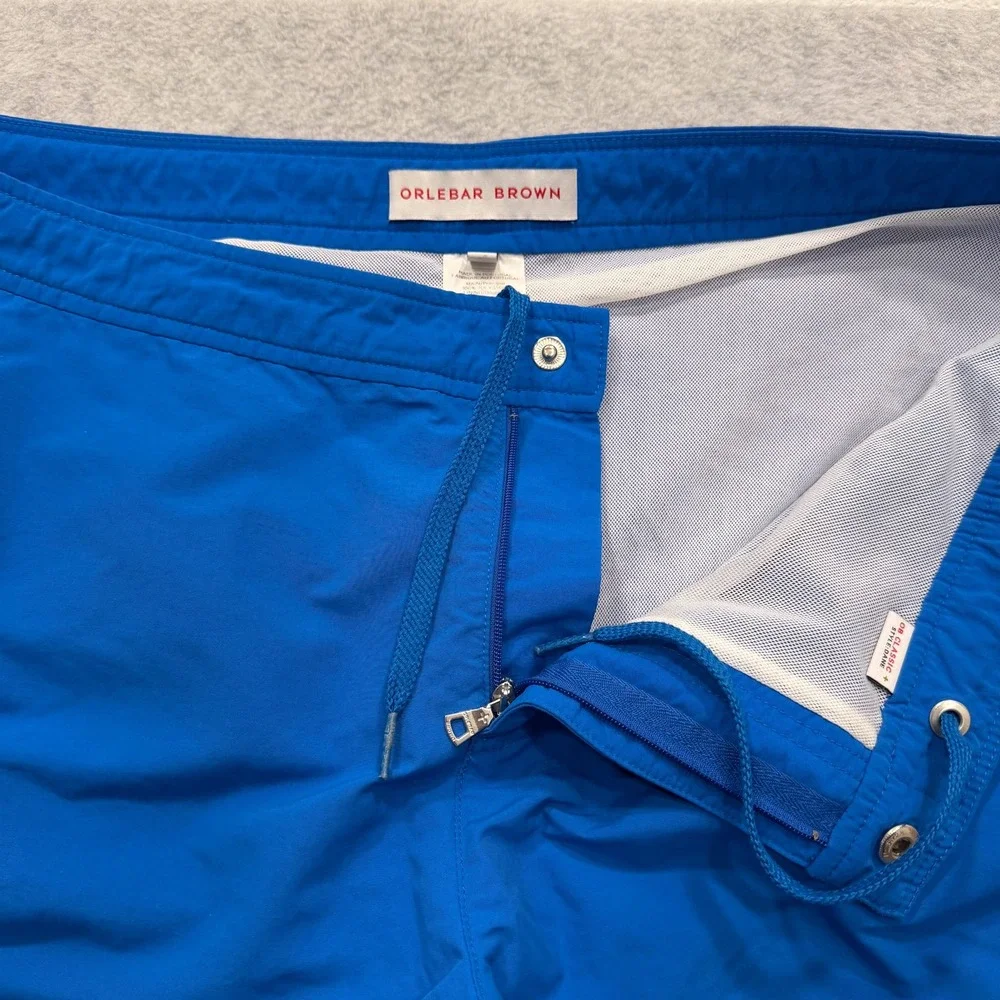 Orlebar Brown Shorts Mens 38 Blue Classic Dane Swim